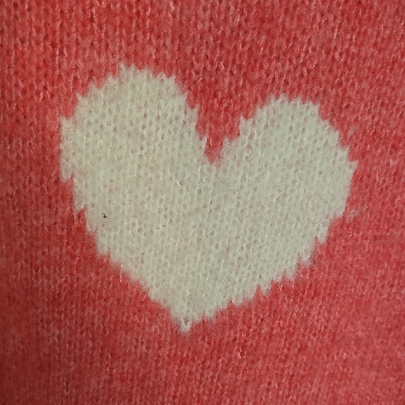Staccato Pink Heart Sweater Cozy Feminine Pullover Coquette Romantic Girly Soft - Picture 4 of 4
